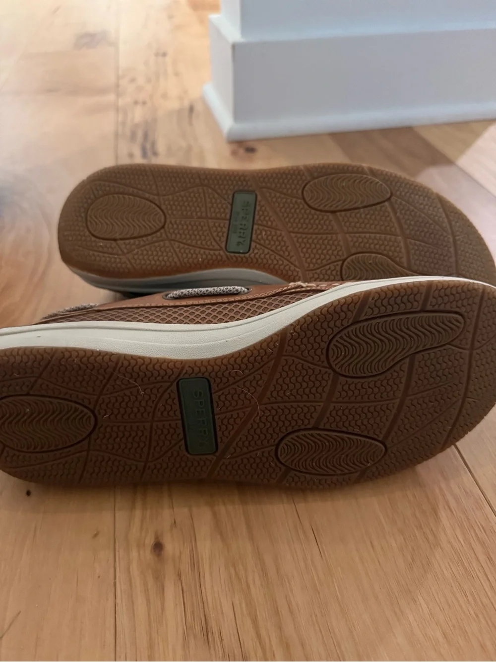 NWT, in box, Men’s Sperry Billfish Dark Tan Leather Boat Shoes, 9.5 never worn